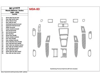 Mazda Milenia 1999-2000 Without Fabric, 23 Parts set Interior BD Dash Trim Kit - 1 - Interior Dash Trim Kit