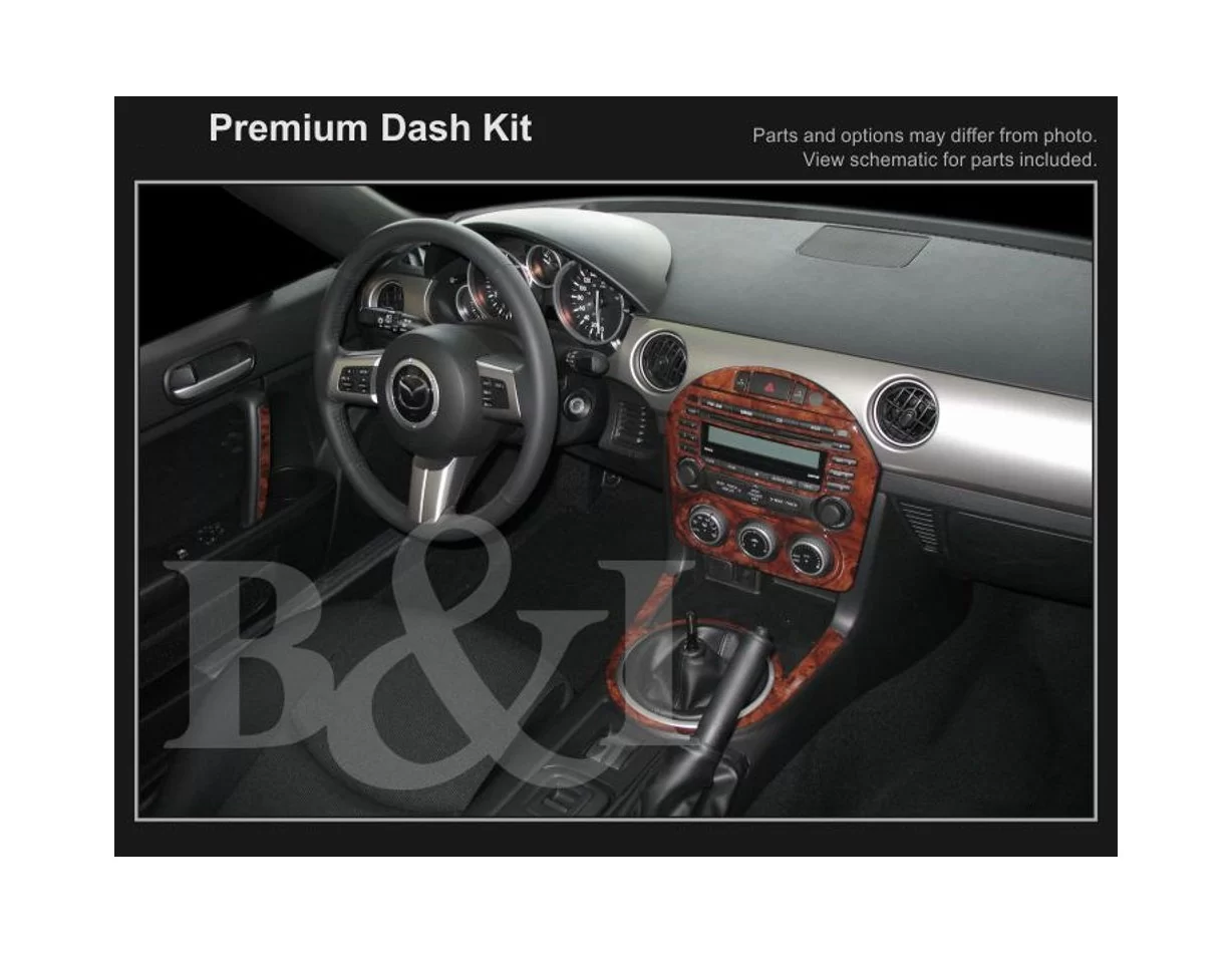 Mazda MX-5 Miata NC Mk3 2009-2015 3D Interior Dashboard Trim Kit Dash Trim Dekor 40-Parts - 1 - Interior Dash Trim Kit