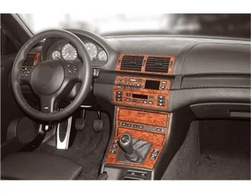 BMW 3 Series E46 Compact 04.98-12.04 3D Interior Dashboard Trim Kit Dash Trim Dekor 19-Parts - 1 - Interior Dash Trim Kit