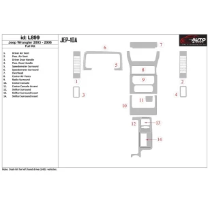 Jeep Wrangler 2003-2006 Full Set Interior BD Dash Trim Kit