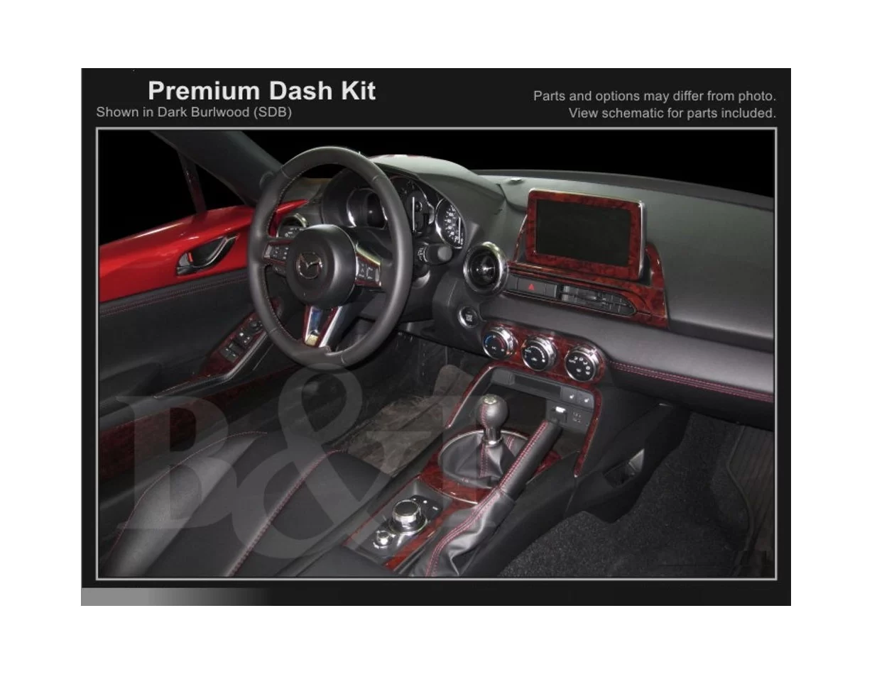 Mazda MX-5 Miata ND Mk4 2015-2020 3D Interior Dashboard Trim Kit Dash Trim Dekor 25-Parts - 1 - Interior Dash Trim Kit