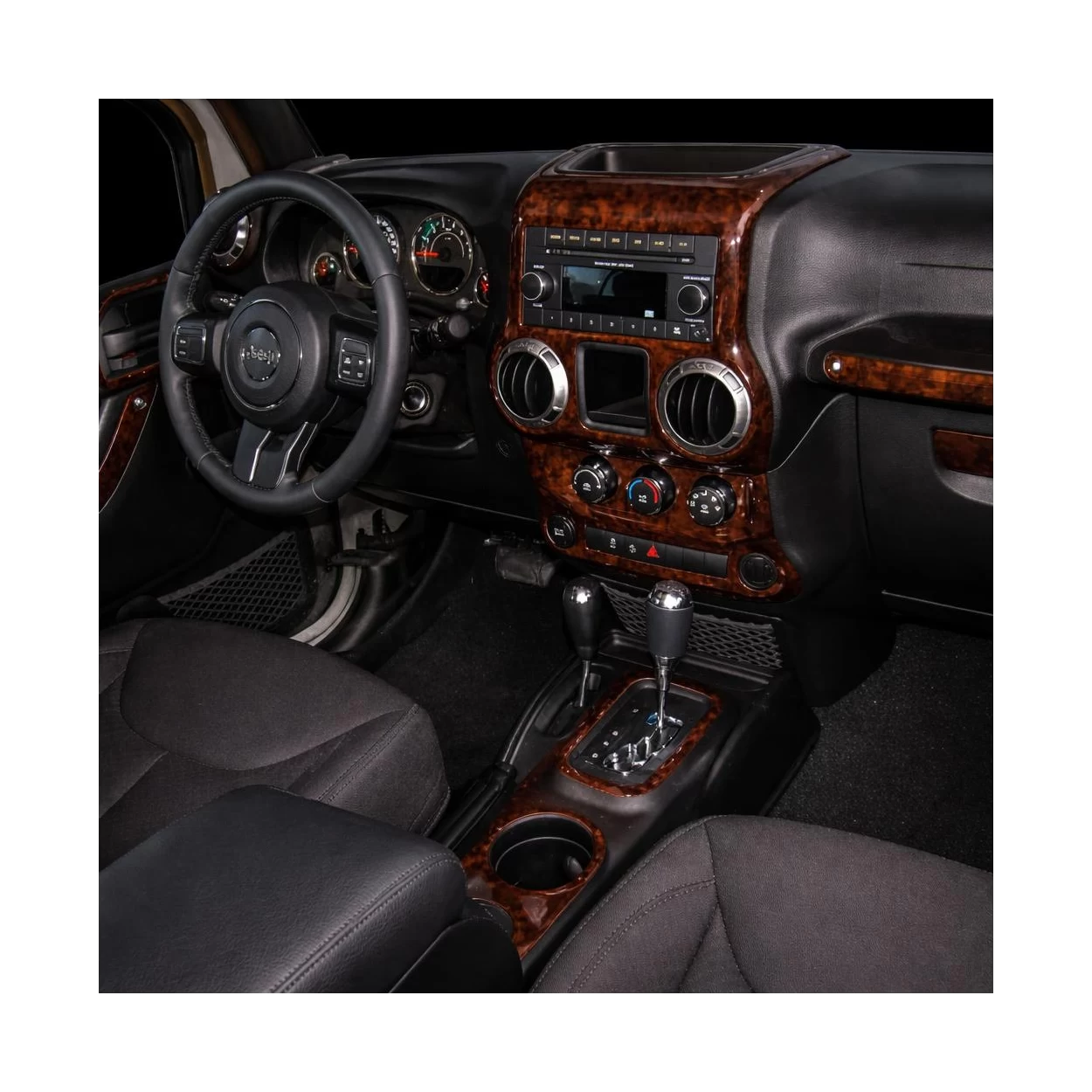 Jeep Wrangler 2011-UP Automatic Gearbox Interior BD Dash Trim Kit