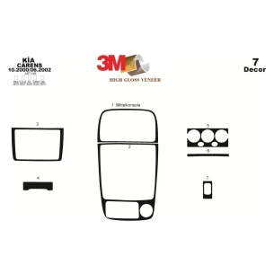 Kia Carens 10.00-06.02 3D Interior Dashboard Trim Kit Dash Trim Dekor 7-Parts 2