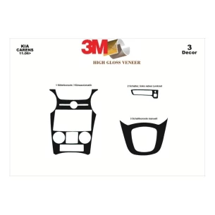 Kia Carens 11.2006 3D Interior Dashboard Trim Kit Dash Trim Dekor 3-Parts 2