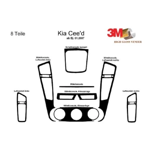 Kia Cee'd 01.2007 3D Interior Dashboard Trim Kit Dash Trim Dekor 8-Parts 2