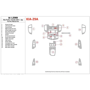KIA Cerato 2011-UP Full Set, Aircondition Interior BD Dash Trim Kit 2