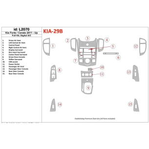 KIA Cerato 2011-UP Full Set, Climate-Control Interior BD Dash Trim Kit 2