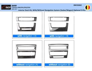 BMW 3 Series E90 2005–2011 3D Interior Dashboard Trim Kit Dash Trim Dekor 2-Parts - 1 - Interior Dash Trim Kit