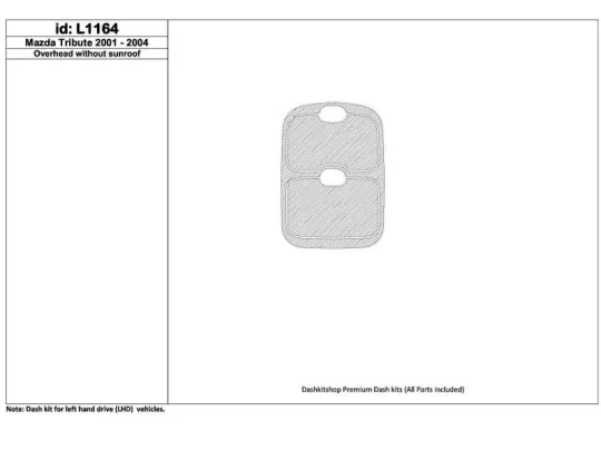 Mazda Tribute 2001-2004 Overhead Console, Without Sunroof Interior BD Dash Trim Kit - 1 - Interior Dash Trim Kit