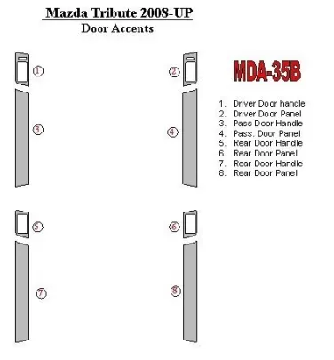 Mazda Tribute 2008-UP Doors Accents Interior BD Dash Trim Kit - 1 - Interior Dash Trim Kit