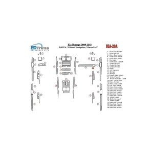 KIA Mohave 2008-UP Full Set, Without NAVI Interior BD Dash Trim Kit