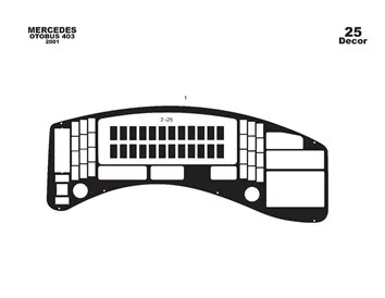 Mercedes 0 403 01.2001 3D Interior Dashboard Trim Kit Dash Trim Dekor 25-Parts - 1 - Interior Dash Trim Kit