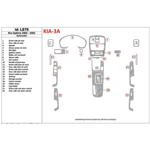 Kia Optima 2002-2003 Automatic Gearbox Interior BD Dash Trim Kit