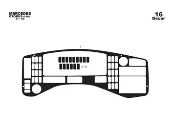Mercedes 0 403 01.93-01.00 3D Interior Dashboard Trim Kit Dash Trim Dekor 16-Parts - 1 - Interior Dash Trim Kit