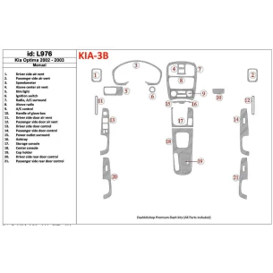 Kia Optima 2002-2003 Manual Gearbox Interior BD Dash Trim Kit