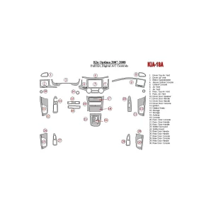 KIA Optima 2007-2008 Full Set, Automatic AC Control Interior BD Dash Trim Kit 2