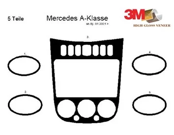 Mercedes A-Class W168 02.01-06.04 3D Interior Dashboard Trim Kit Dash Trim Dekor 5-Parts