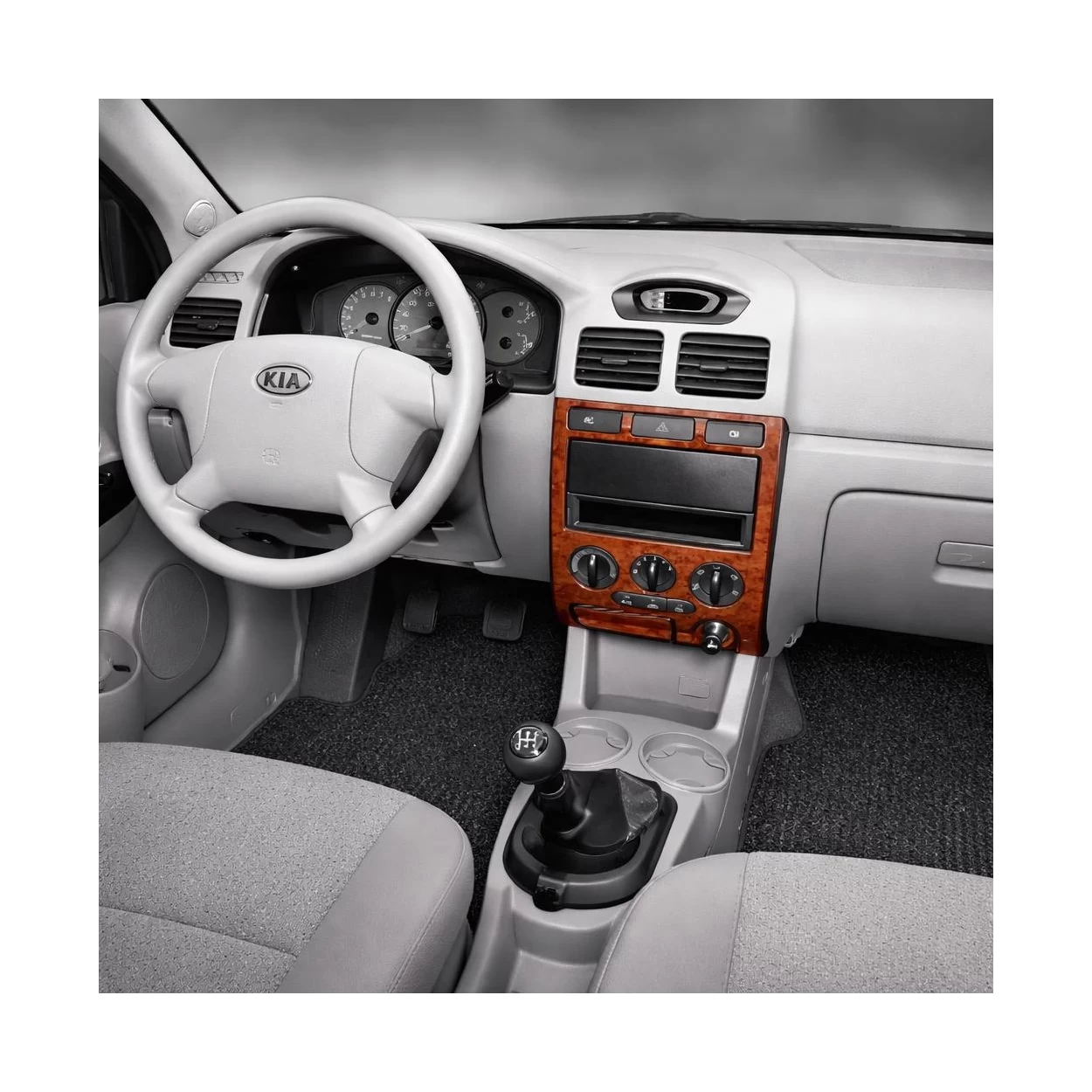 Kia Rio 09.02-10.05 3D Interior Dashboard Trim Kit Dash Trim Dekor 6-Parts