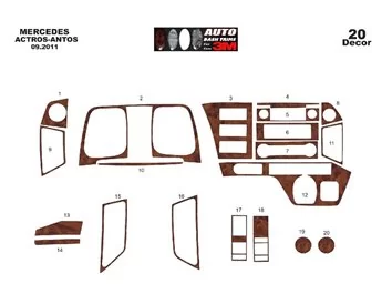 Mercedes Actros Antos 09.2011 3D Interior Dashboard Trim Kit Dash Trim Dekor 20-Parts