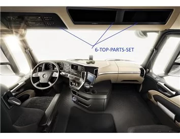 Mercedes Actros Antos 09.2011 3D Interior Dashboard Trim Kit Dash Trim Dekor 6-Parts - 1 - Interior Dash Trim Kit