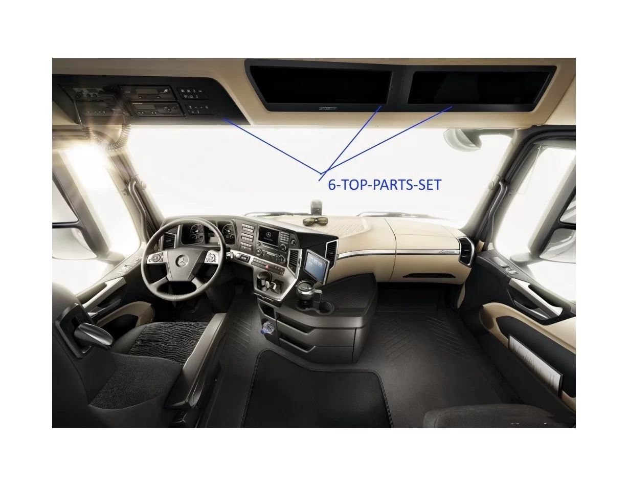 Mercedes Actros Antos 09.2011 3D Interior Dashboard Trim Kit Dash Trim Dekor 6-Parts - 1 - Interior Dash Trim Kit