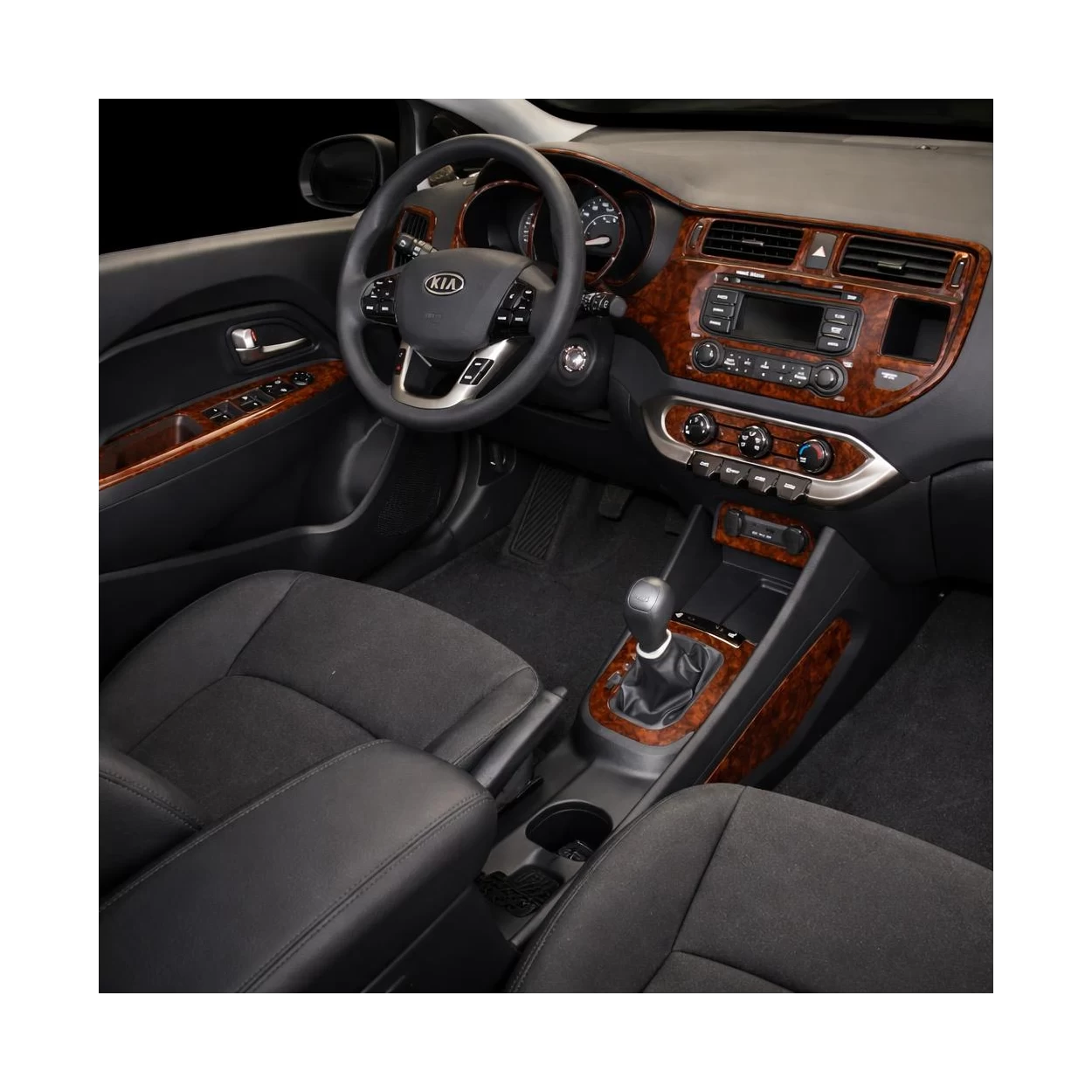 Kia Rio 2012-UP Full Set, With UVO Radio Interior BD Dash Trim Kit