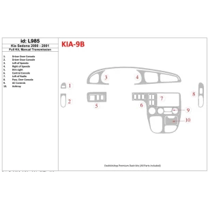 Kia Sedona 2000-2001 Full Set, Manual Gear Box Interior BD Dash Trim Kit