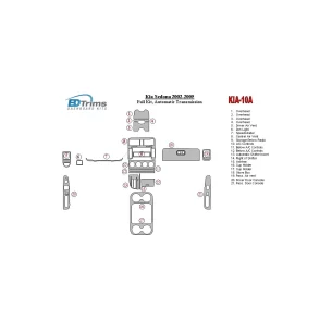 Kia Sedona 2002-2005 Full Set, Automatic Gear Interior BD Dash Trim Kit