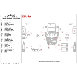 Kia Sedona 2006-UP Full Set, Automatic Gear Interior BD Dash Trim Kit 2