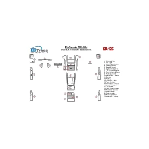 KIA Sorento 2003-2004 Basic Set, Automatic Gear Interior BD Dash Trim Kit 2