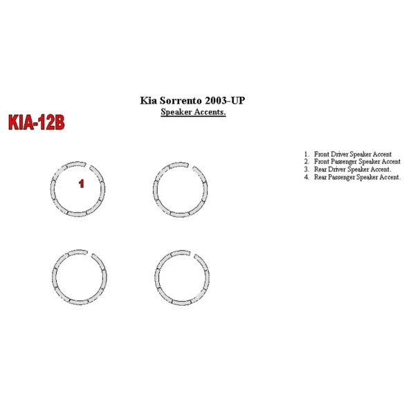 KIA Sorento 2003-UP Speaker Accents Interior BD Dash Trim Kit