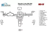Mercedes Benz C Class 2001-2004 Full Set, 2 Doors, OEM Compliance, With Power Seats Interior BD Dash Trim Kit - 1 - Interior Das Mercedes Benz C Class 2001-2004 Full Set, 2 Doors, OEM Compliance, With Power Seats Interior BD Dash Trim Kit - 1 - Interior Das