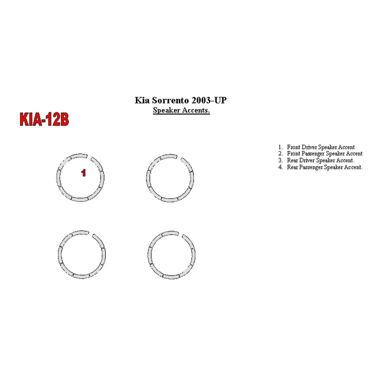 KIA Sorento 2003-UP Speaker Accents Interior BD Dash Trim Kit
