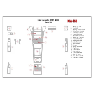 KIA Sorento 2005-2006 Basic Set Interior BD Dash Trim Kit 2