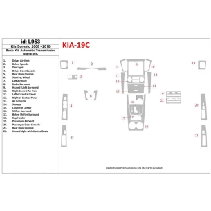 KIA Sorento 2008-2010 Basic Set, Automatic Gear, Without Heated Seats Interior BD Dash Trim Kit