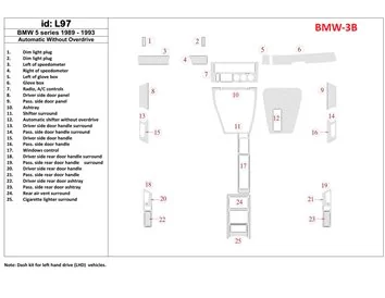 BMW 5 1989-1993 Automatic Gearbox, Without Overdrive, 25 Parts set Interior BD Dash Trim Kit - 1 - Interior Dash Trim Kit