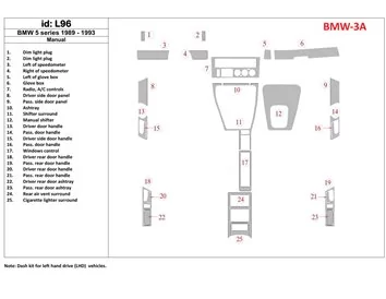 BMW 5 1989-1993 Manual Gearbox, 25 Parts set Interior BD Dash Trim Kit - 1 - Interior Dash Trim Kit