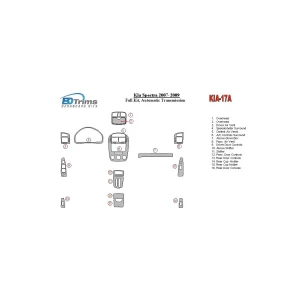 KIA Spectra 2007-UP Full Set, Automatic Gear Interior BD Dash Trim Kit