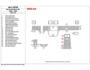 Mercedes Benz M Class 2002-2005 Base Kit Interior BD Dash Trim Kit - 1 - Interior Dash Trim Kit