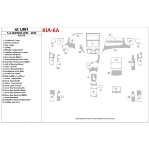 Kia Sportage 2006-2008 Full Set Interior BD Dash Trim Kit