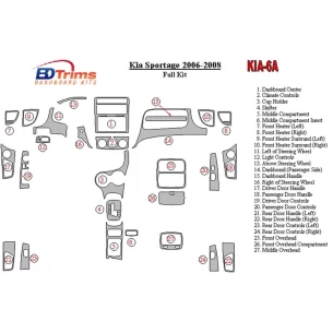 Kia Sportage 2006-2008 Full Set Interior BD Dash Trim Kit 2
