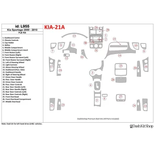 KIA Sportage 2009-2010 Full Set Interior BD Dash Trim Kit