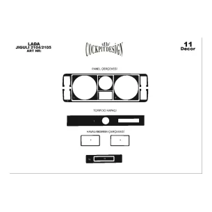 Lada Jiguli 2104-2105 1980 3D Interior Dashboard Trim Kit Dash Trim Dekor 11-Parts