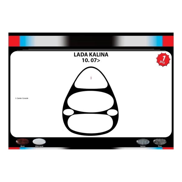 Lada Kalina 10.2007 3D Interior Dashboard Trim Kit Dash Trim Dekor 1-Parts