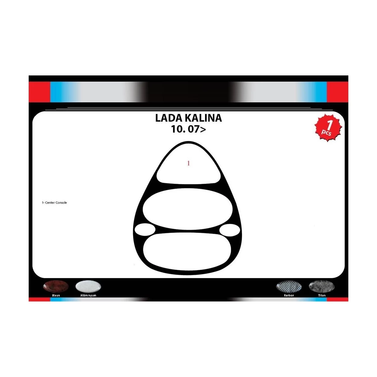 Lada Kalina 10.2007 3D Interior Dashboard Trim Kit Dash Trim Dekor 1-Parts