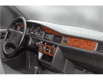 Mercedes C 190 W201 12.83-05.93 3D Interior Dashboard Trim Kit Dash Trim Dekor 11-Parts - 1 - Interior Dash Trim Kit