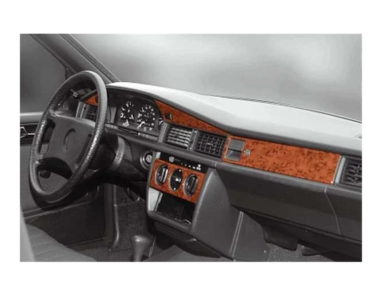 Mercedes C 190 W201 12.83-05.93 3D Interior Dashboard Trim Kit Dash Trim Dekor 11-Parts - 1 - Interior Dash Trim Kit