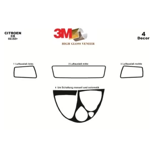 Lancia Phedra 02.2002 3D Interior Dashboard Trim Kit Dash Trim Dekor 4-Parts 2