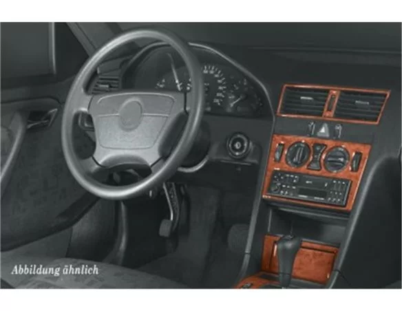 Mercedes C-Class W202 06.93-09.95 3D Interior Dashboard Trim Kit Dash Trim Dekor 16-Parts - 1 - Interior Dash Trim Kit