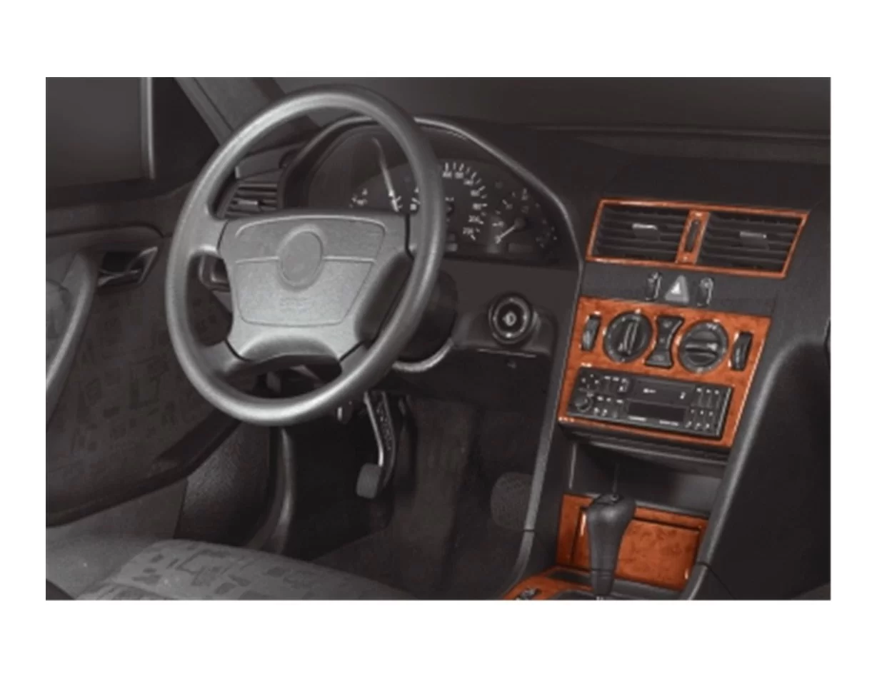 Mercedes C-Class W202 09.95-05.97 3D Interior Dashboard Trim Kit Dash Trim Dekor 12-Parts - 1 - Interior Dash Trim Kit
